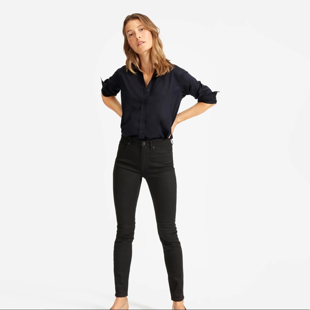 Everlane The Mid Rise Skinny Jeans Black 24